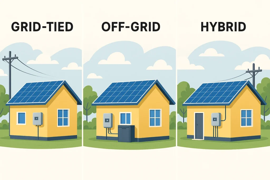 How to Choose the Right System: Grid-Tied, Off-Grid, or Hybrid?